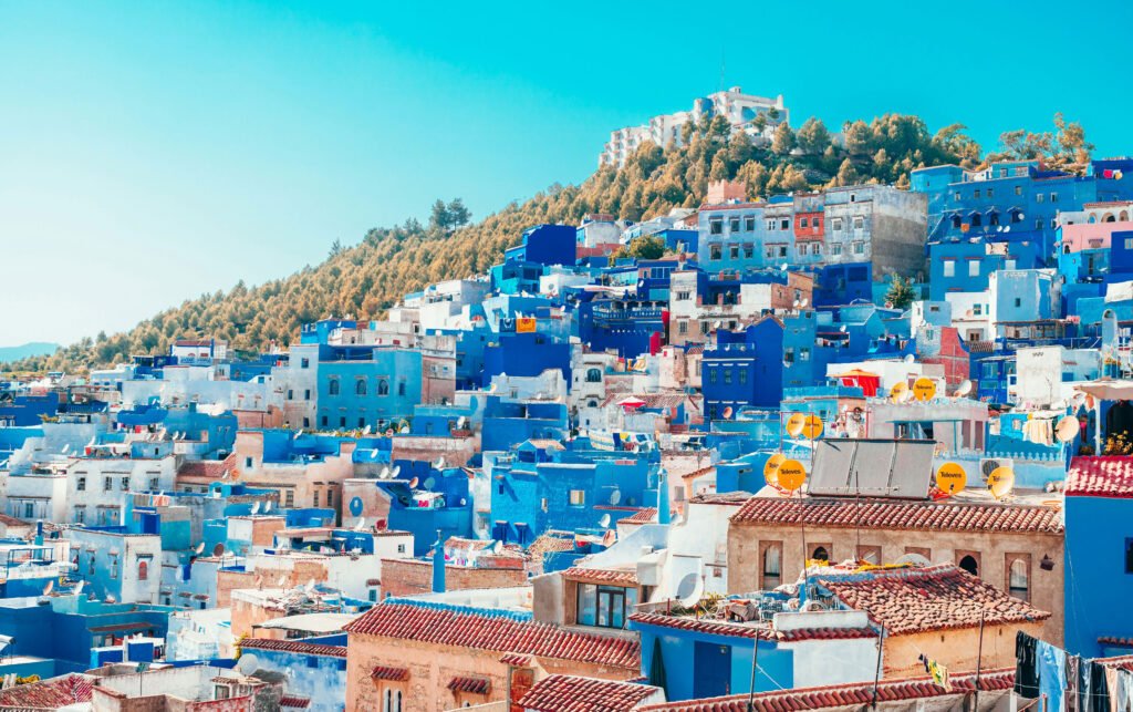 Blue streets of Chefchaouen medina in northern Morocco