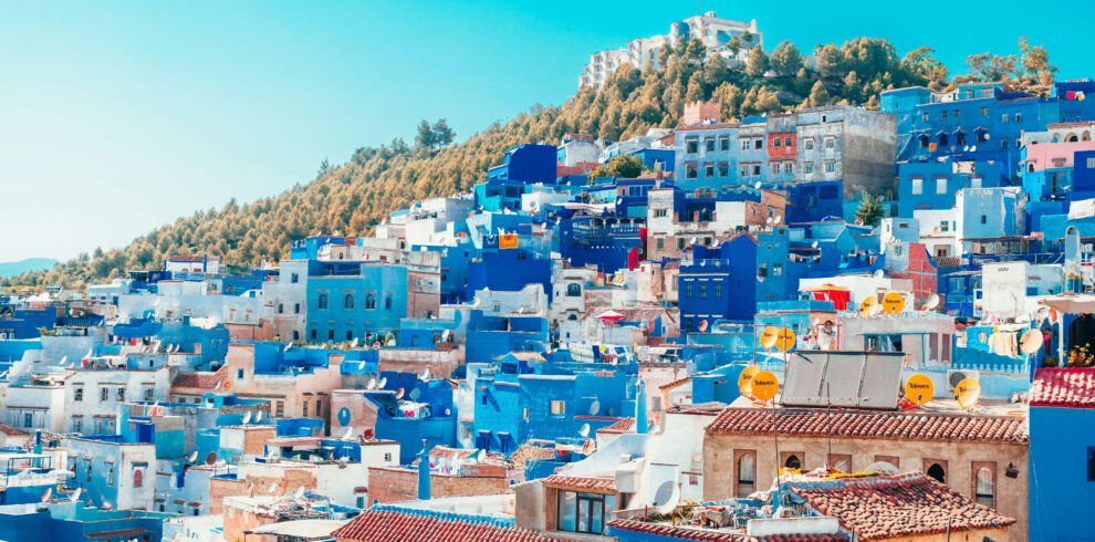 Blue streets of Chefchaouen medina in northern Morocco