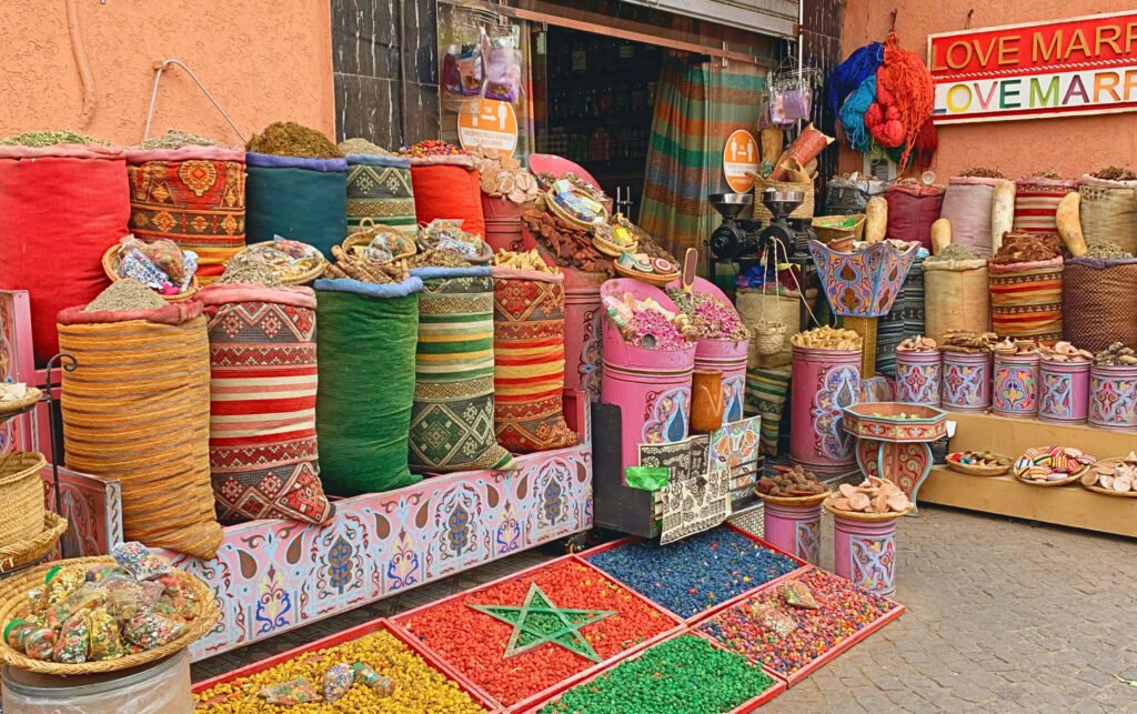 Traditional Moroccan streets in Marrakech medina