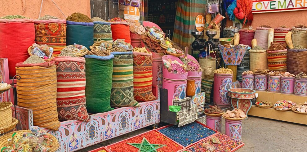 Traditional Moroccan streets in Marrakech medina