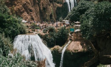 Ouzoud Waterfalls panoramic view